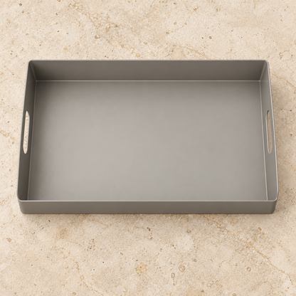 Pebble Potting Tray garden scene and product details