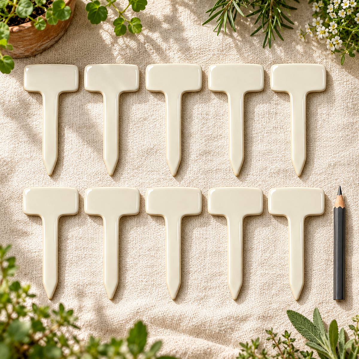 Sprig Plant Label Kit garden scene and product details
