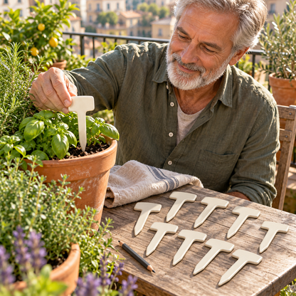 Garden plant labels in use